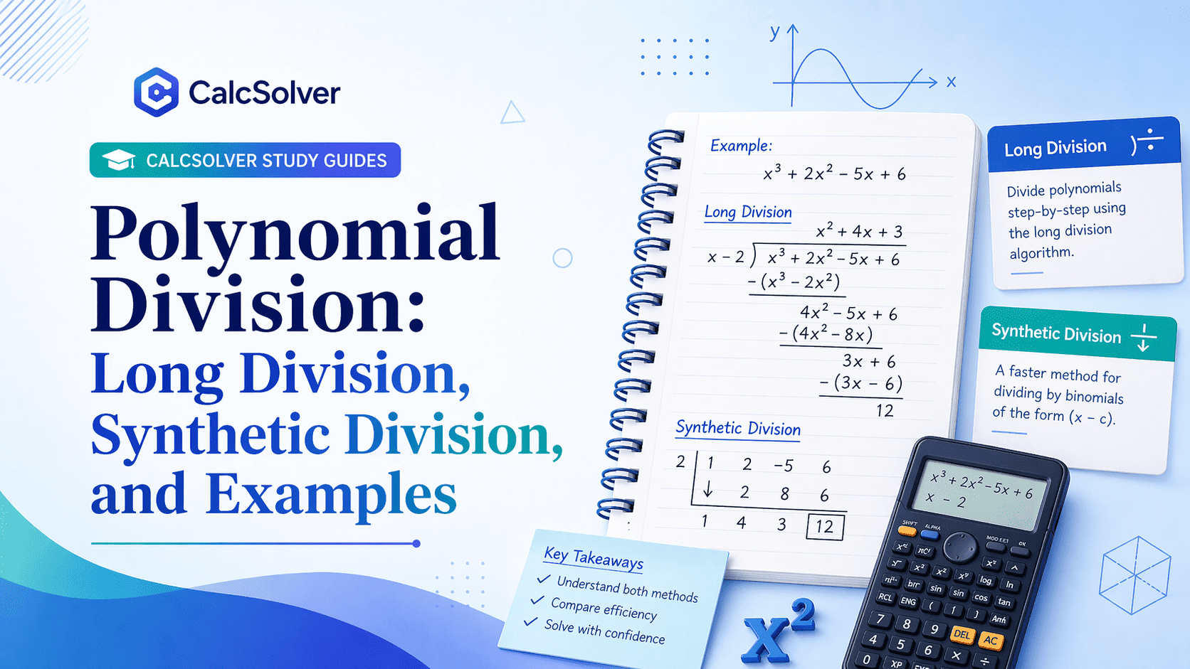 Polynomial Division: Long Division, Synthetic Division, and Examples article banner image