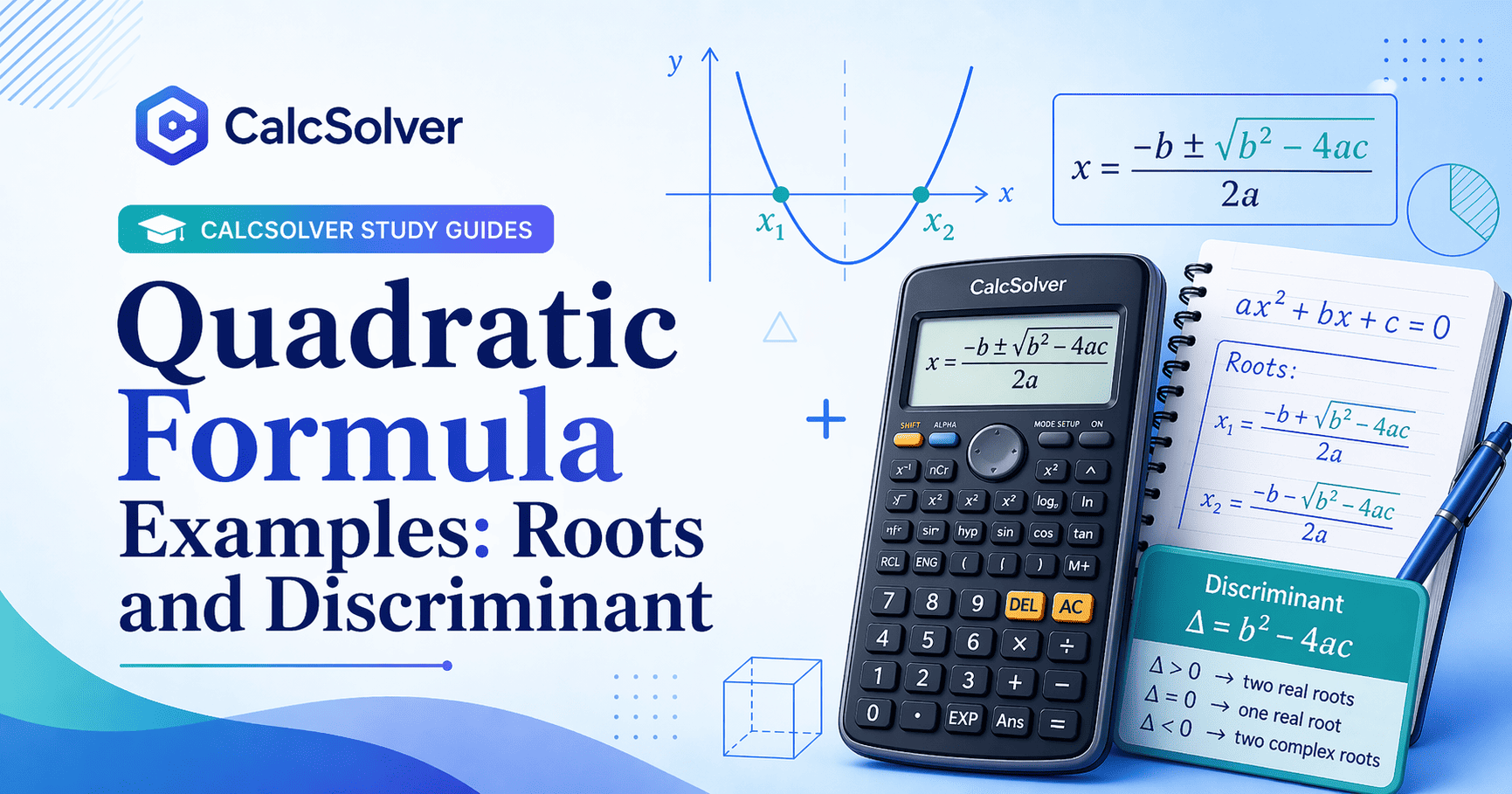 Quadratic formula study guide banner